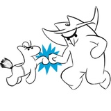 Mean Cowboy & Tiny Horse WhatsApp Sticker #6