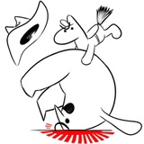 Mean Cowboy & Tiny Horse WhatsApp Sticker #7