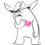 Mean Cowboy & Tiny Horse WhatsApp Sticker #8