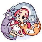 Mia Cat Lady WhatsApp Sticker #13