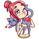 Mia Cat Lady WhatsApp Sticker #2