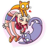 Mia Cat Lady WhatsApp Sticker #7