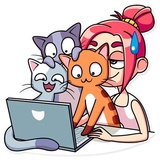 Mia Cat Lady WhatsApp Sticker #9