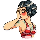 Tattoo Girl WhatsApp Sticker #19