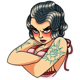 Tattoo Girl WhatsApp Sticker #30