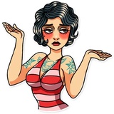 Tattoo Girl WhatsApp Sticker #6