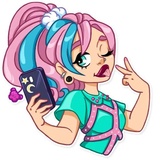 Pink Power WhatsApp Sticker #29