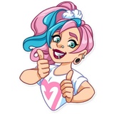 Pink Power WhatsApp Sticker #3