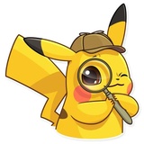 Pikachu Detective WhatsApp Sticker #22