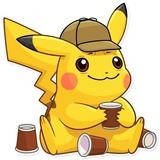 Pikachu Detective WhatsApp Sticker #6