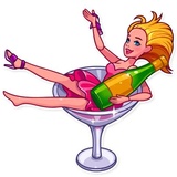 Pink Doll WhatsApp Sticker #11