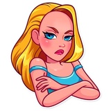 Pink Doll WhatsApp Sticker #18