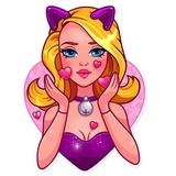 Pink Doll WhatsApp Sticker #2