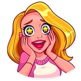 Pink Doll WhatsApp Sticker #25