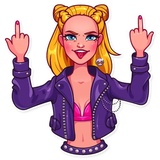 Pink Doll WhatsApp Sticker #6