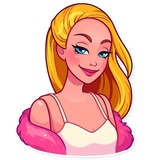 Pink Doll WhatsApp Sticker #9