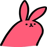 Pink Rabbit WhatsApp Sticker #2