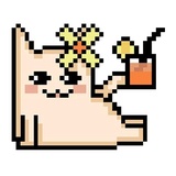 Pixel Cat WhatsApp Sticker #8