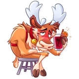 Reindeer Party WhatsApp Sticker #22