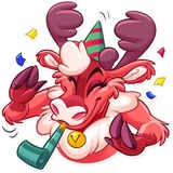 Reindeer Party WhatsApp Sticker #25