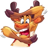Reindeer Party WhatsApp Sticker #4