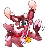 Reindeer Party WhatsApp Sticker #5