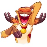 Reindeer Party WhatsApp Sticker #8