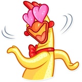 Screaming Chicken WhatsApp Sticker #11