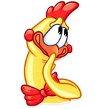 Screaming Chicken WhatsApp Sticker #13