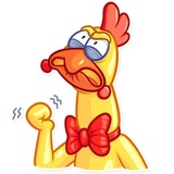 Screaming Chicken WhatsApp Sticker #17