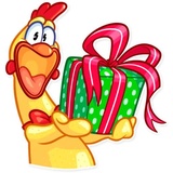 Screaming Chicken WhatsApp Sticker #18