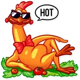 Screaming Chicken WhatsApp Sticker #21