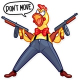 Screaming Chicken WhatsApp Sticker #24