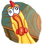 Screaming Chicken WhatsApp Sticker #4