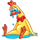 Screaming Chicken WhatsApp Sticker #7