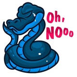 Blue Snake WhatsApp Sticker #2