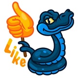Blue Snake WhatsApp Sticker #3
