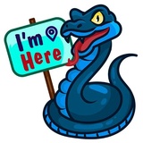 Blue Snake WhatsApp Sticker #6