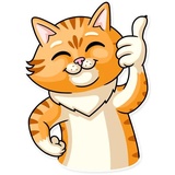 Striped Cat WhatsApp Sticker #3