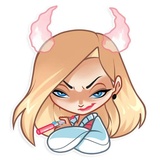 Vaper Girl WhatsApp Sticker #10