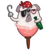 Water Pug WhatsApp Sticker #14