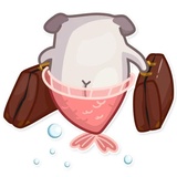 Water Pug WhatsApp Sticker #21