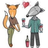 Wolf and Fox WhatsApp Sticker #2