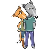 Wolf and Fox WhatsApp Sticker #4