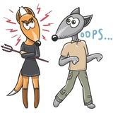 Wolf and Fox WhatsApp Sticker #5