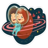 Love in Space WhatsApp Sticker #14