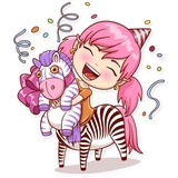 Zebra Girl WhatsApp Sticker #13