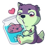 Creepy Wolf WhatsApp Sticker #3