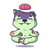 Creepy Wolf WhatsApp Sticker #9