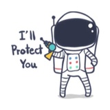 Cool Astronaut WhatsApp Sticker #17